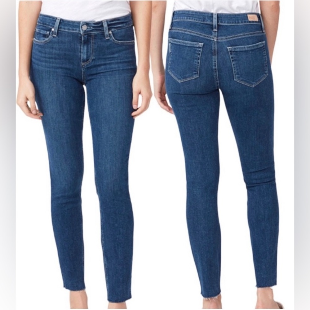 PAIGE Denim - Verdugo Ankle Raw Hem Jeans in Darton Distressed - Size 27
